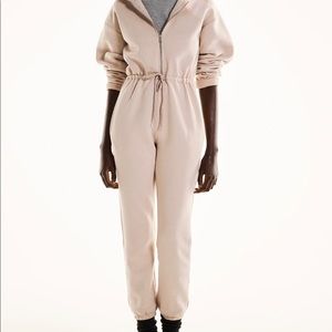 Zara hooded pink plush jumpsuit